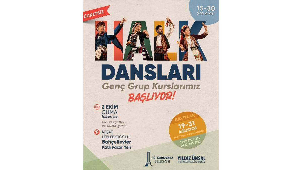 Karşıyaka Belediyesinden yeni sezonda da ücretsiz halk dansları kursu