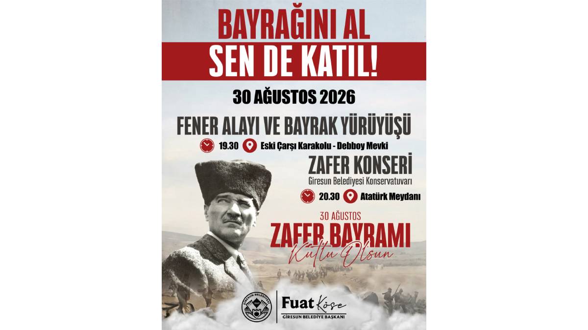 Giresun’da 30 Ağustos coşkusu fener alayı ile başlayacak