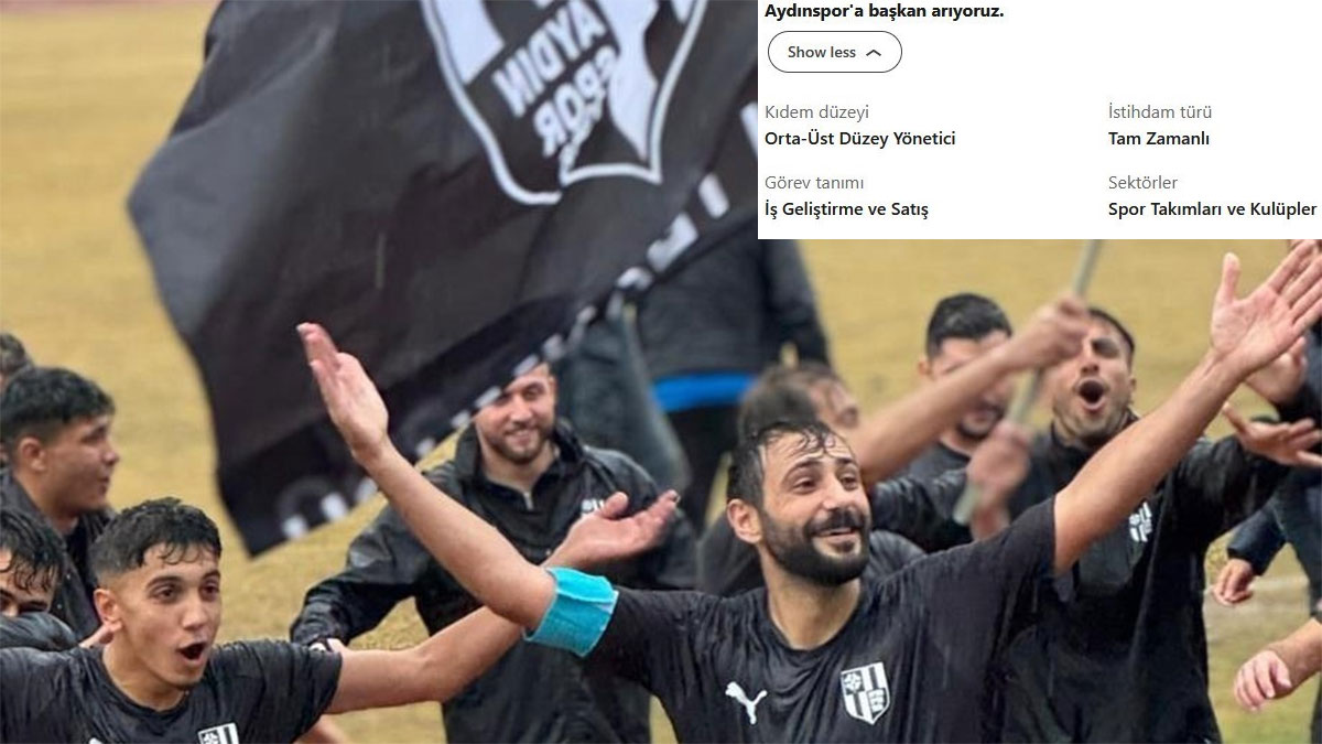 Bir dönemin Süper Lig ekibi Aydınspor başkanını iş ilanıyla arıyor