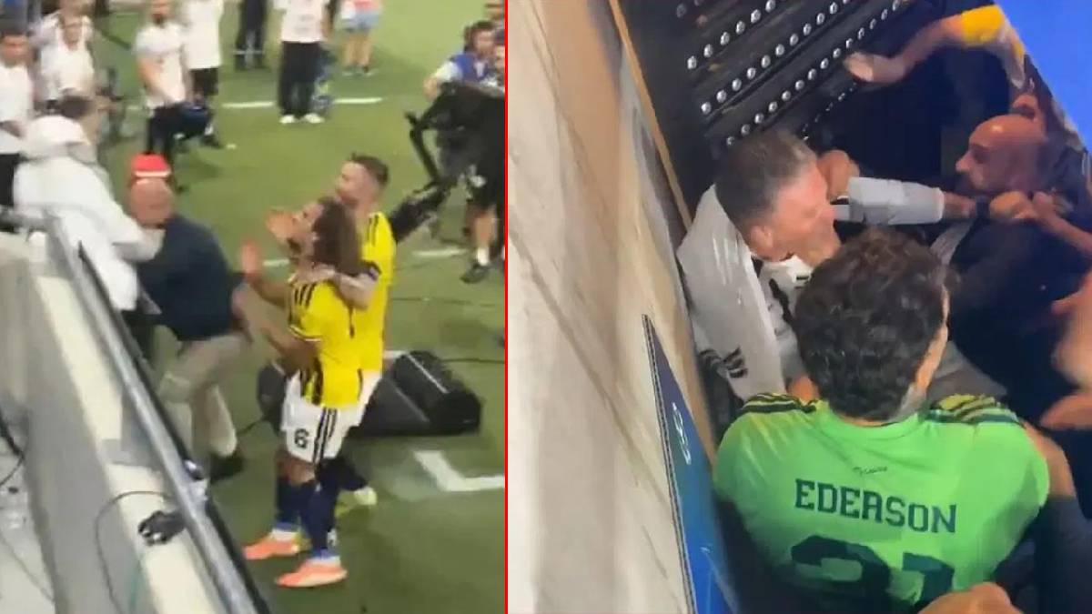 Lyon-Fenerbahçe maçı sonrası saha karıştı: Guendouzi’ye saldırı girişimi