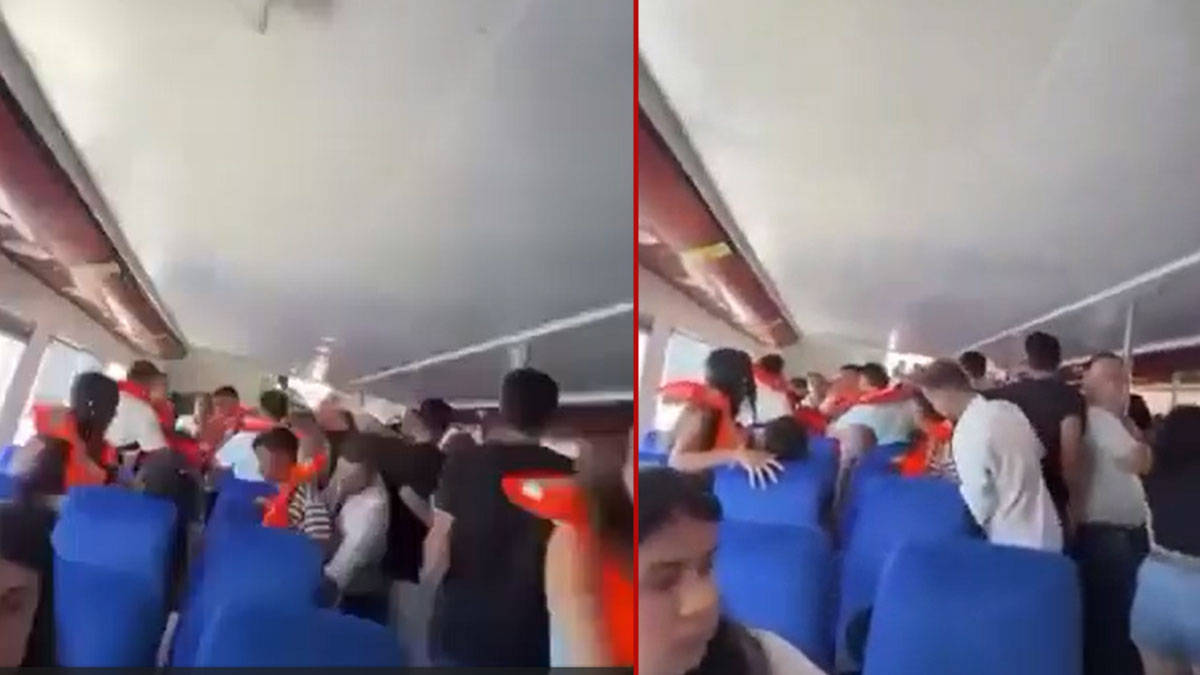Geminin su almaya başladığı ana ait ilk görüntüler: Kaptana söyleyin geri dönsün, 200 kişi var burada