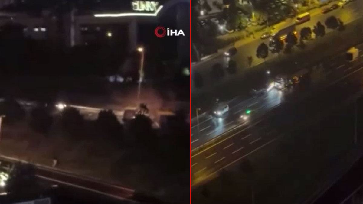 11 araçlık zincirleme kaza kamerada: Araçlar peş peşe birbirine çarptı