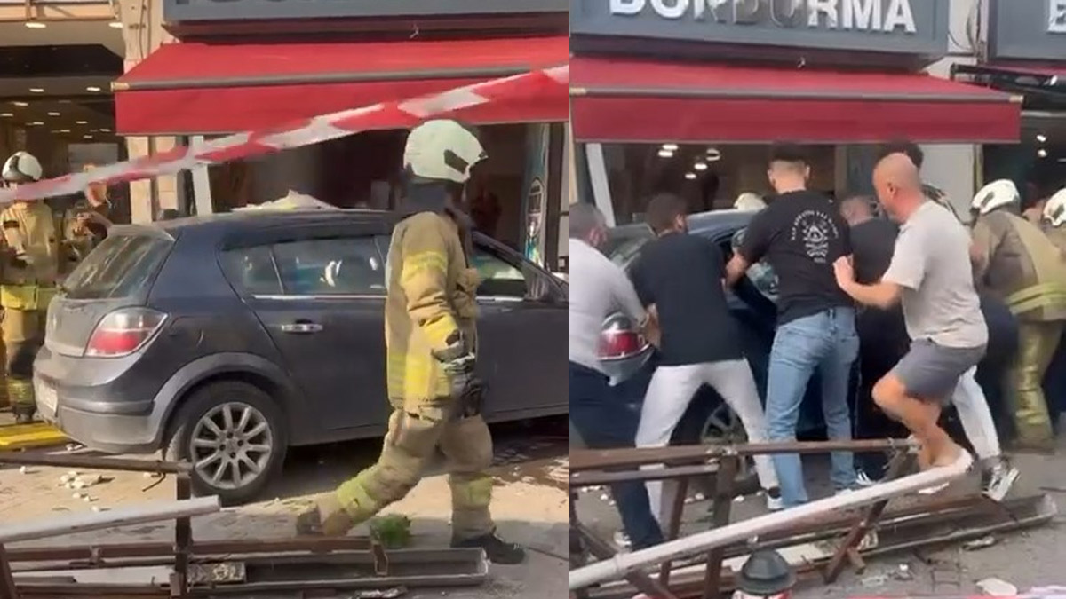 Beykoz’da otomobil yayaların arasına daldı: 5 kişinin yaralandığı kaza kamerada