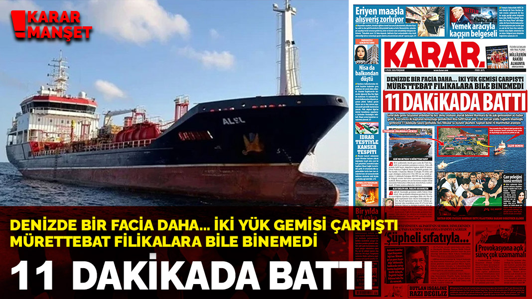 Denizde bir facia daha...11 dakikada battı