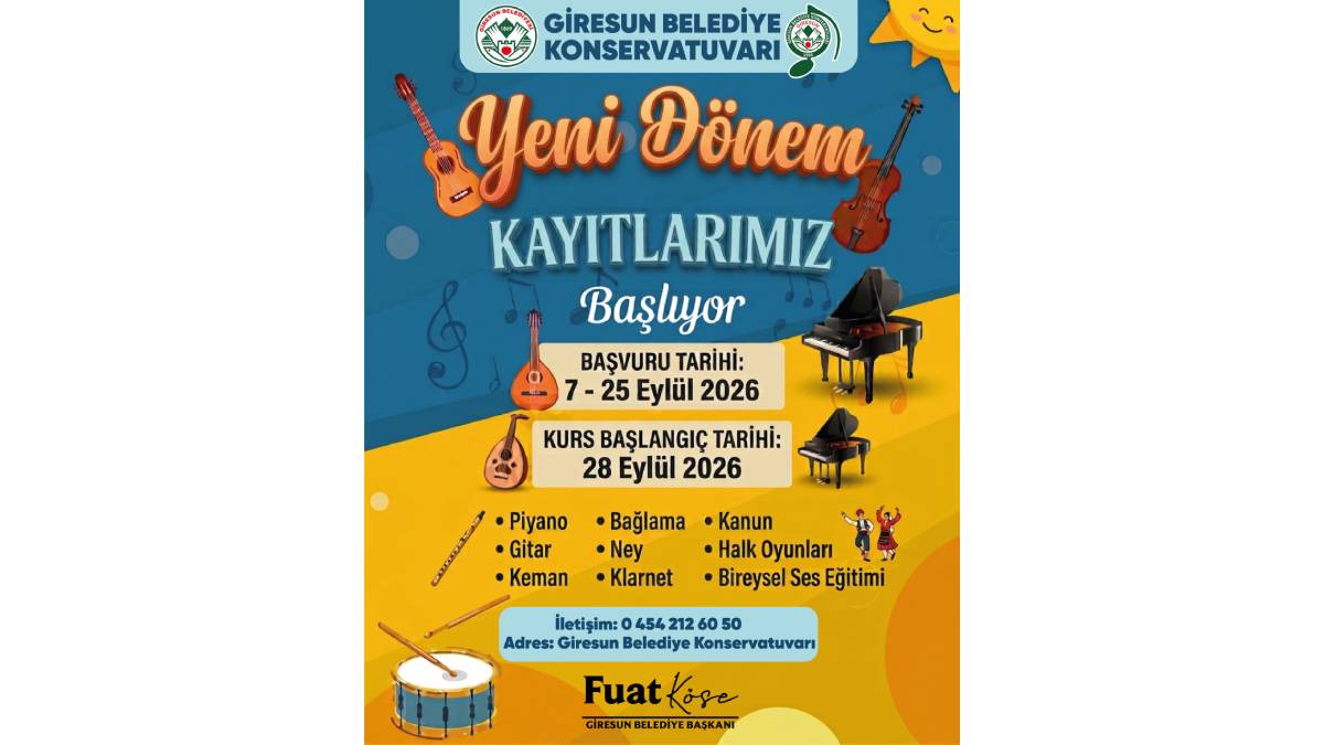 Giresun Belediye Konservatuvarı’nda yeni dönem başlıyor