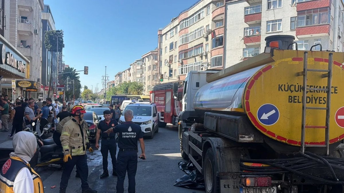 Küçükçekmece’de feci kaza: Belediyeye ait su tankerinin altında kalan kadın hayatını kaybetti