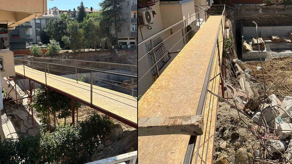 Kentsel dönüşüm çalışmasında istinat duvarı çöktü: 5 katlı bina hasar gördü