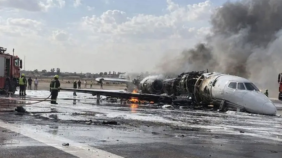 İstanbul’dan havalanmıştı: Türk iş insanının jeti Libya’da alev aldı