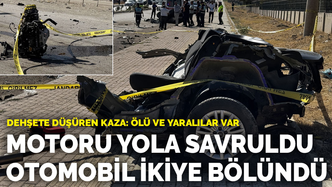 Elazığ’da dehşete düşüren kaza: Ölü ve yaralılar var! Motoru yola savruldu, otomobil ikiye bölündü