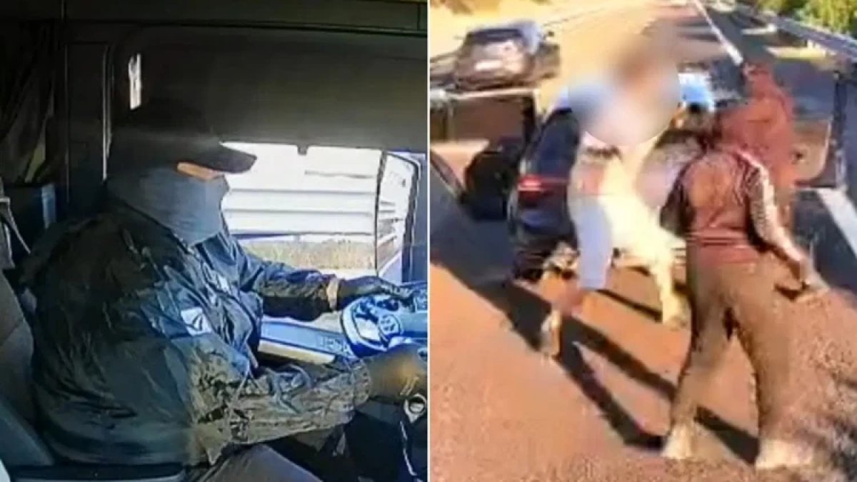 Türk tırına film gibi soygun: Maskeli adamlar önünü kesti, saldırı anı kamerada
