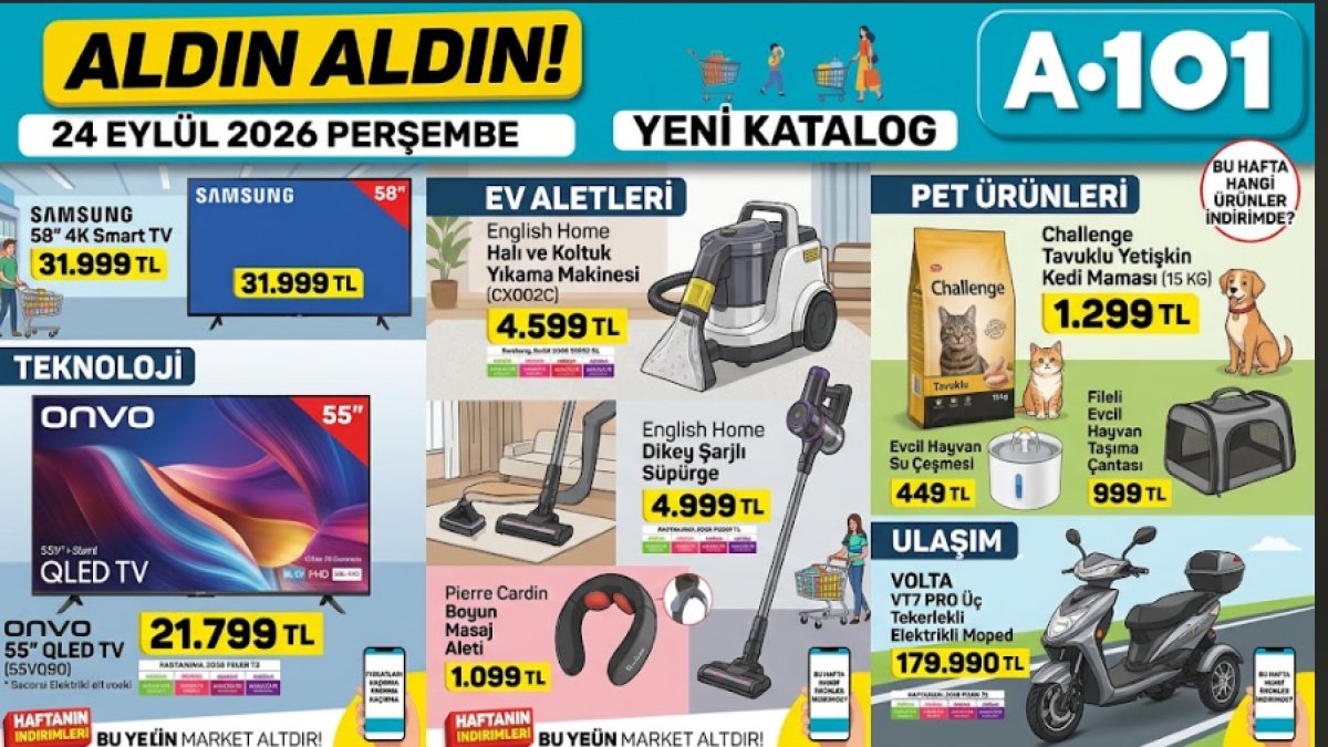 A101 24 Eylül 2026 Aktüel Kataloğu Yayınlandı: A101'e 24 Eylül'de neler geliyor? İşte tam indirim listesi