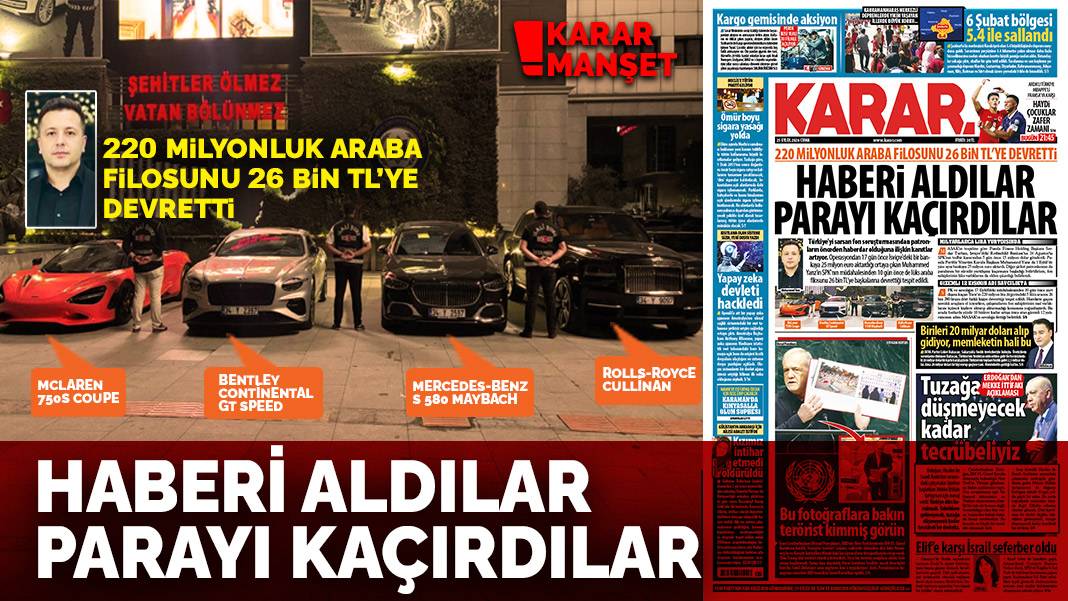 Haberi aldılar parayı kaçırdılar