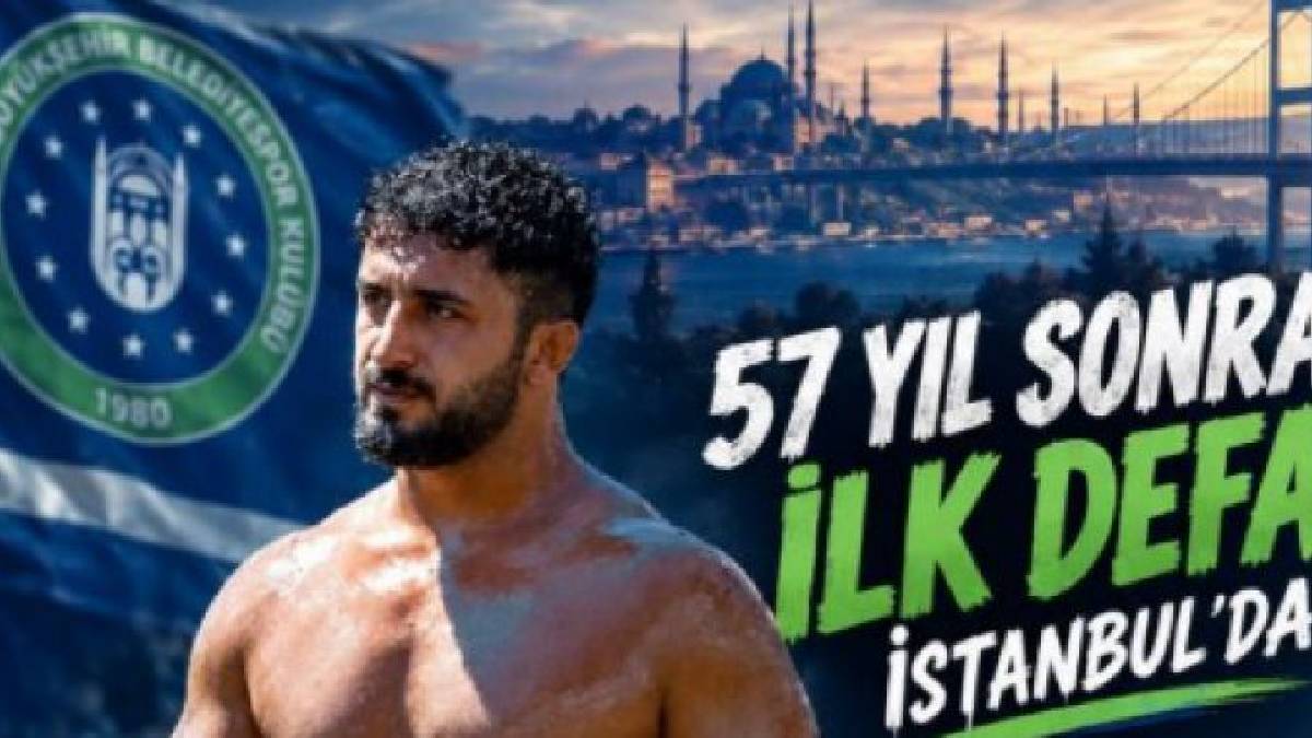 Büyükşehir güreşçisi tarihi er meydanında