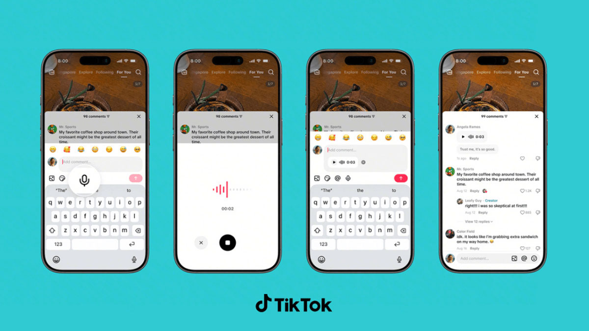 Tiktok video yorumlarına sesli mesaj ve anket seçeneği