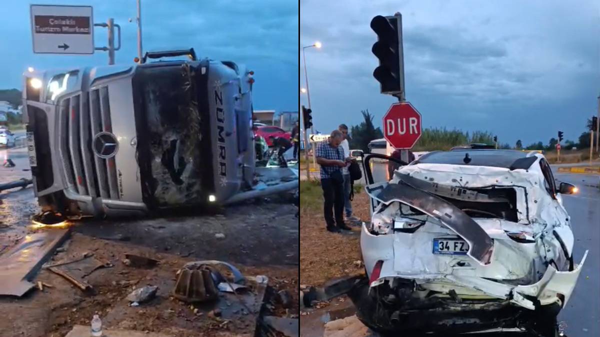 TIR durağa devrildi: 2 kişi hayatını kaybetti