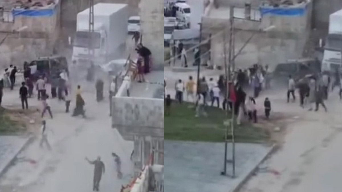 Gaziantep’te meydan kavgası kamerada: Araçla kalabalığın arasına daldı