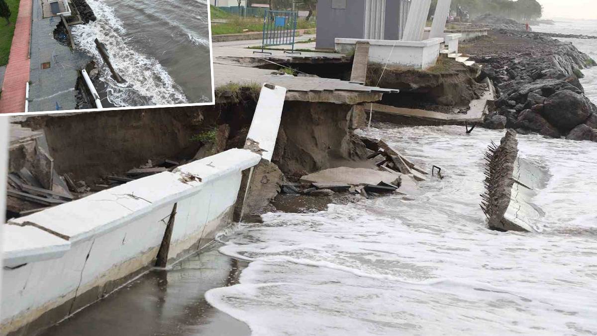 Karadeniz adım adım karayı yutuyor: Samsun kıyılarında korkutan görüntü