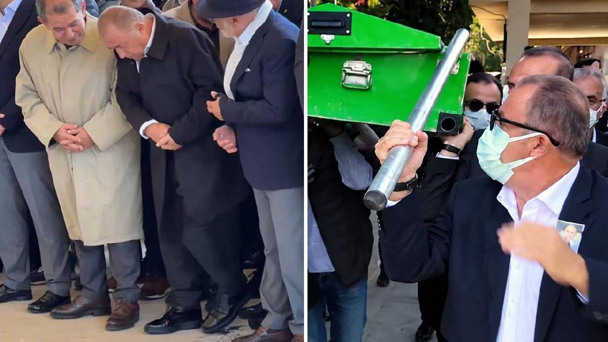 Fatih Terim cenazede yine talihsiz bir an yaşadı: Ayakkabısının tabanı koptu