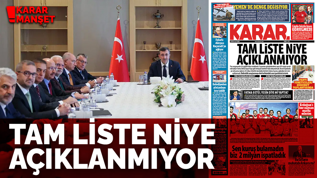 Tam liste niye açıklanmıyor