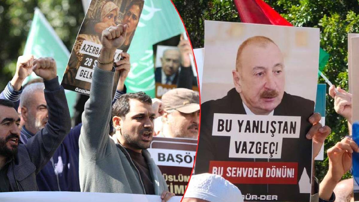 28 Şubat Bakü’de hortlatılıyor: İstanbul’da Azerbaycan’daki başörtüsü yasağına kitlesel protesto