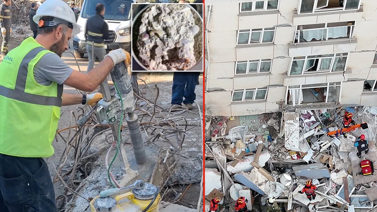 5 kişinin hayatını kaybettiği binanın enkazında skandal görüntü: Betonun içinden deniz kabuğu çıktı