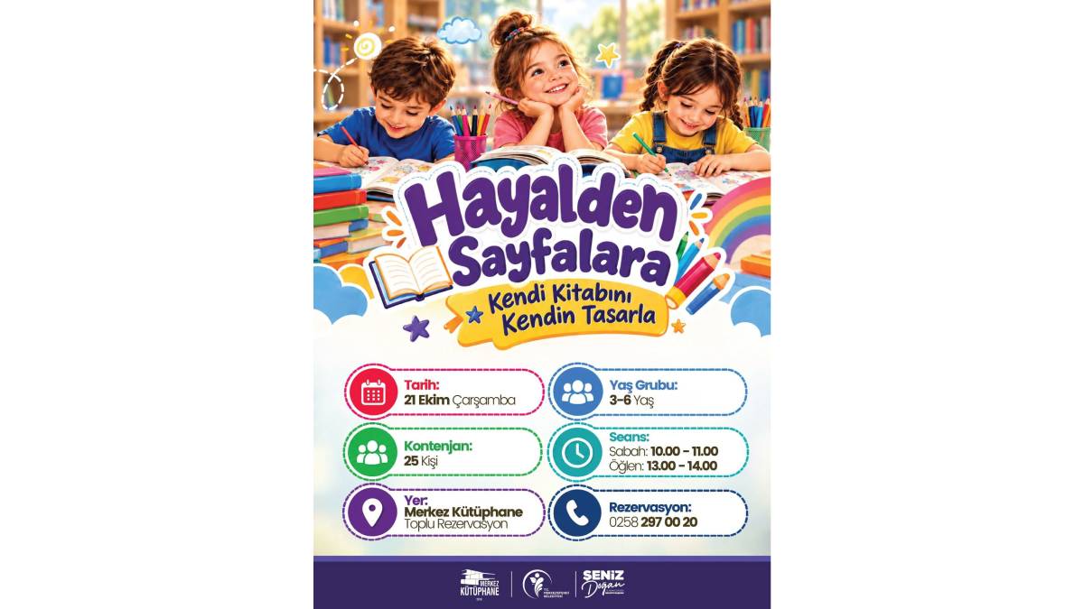 Merkez Kütüphane’de çocuklar hayallerini kitaplara dönüştürecek