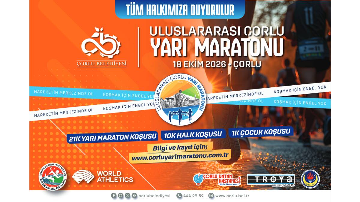 35 şehir, 13 ülkeden 1.854 katılımcıyla Çorlu'da maraton heyecanı başlıyor