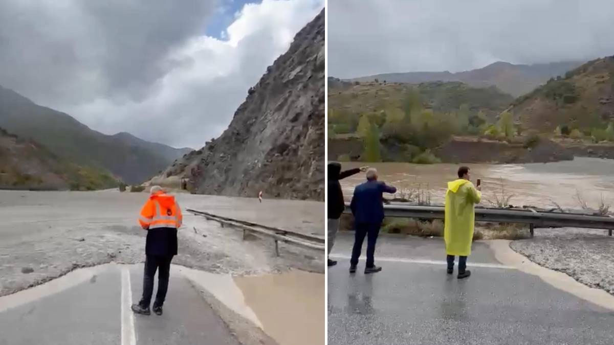 Erzincan’da trafiğe sağanak engeli: Çift yönlü kapatıldı