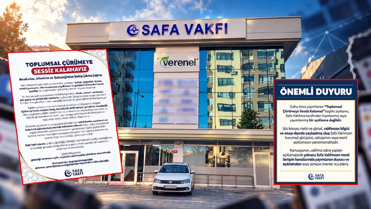 'Toplumsal çürümeye sessiz kalamayız' bildirisini reddetti: Safa Vakfı'ndan 'Bizi karıştırmayın' açıklaması