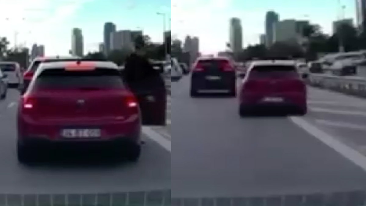 Kartal'da trafikte akılalmaz olay! Ön plakayı söküp emniyet şeridine girdiler