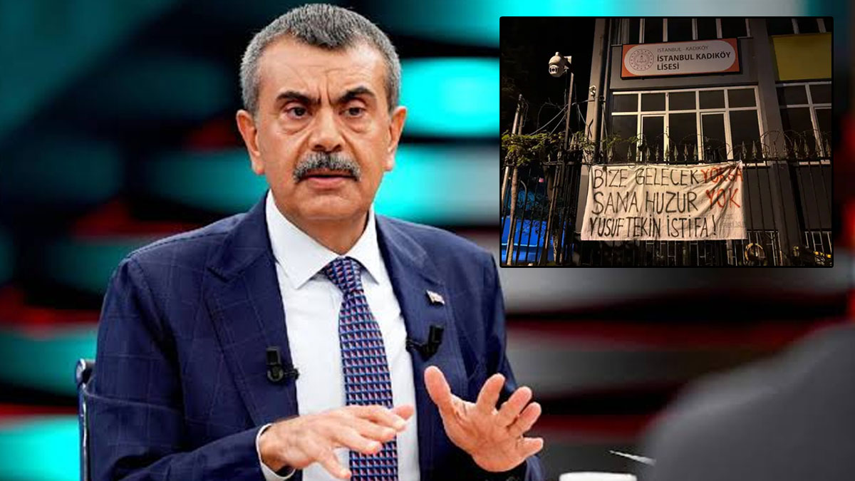 Yusuf Tekin’in ziyareti öncesi Kadıköy Lisesi’nde pankart gerilimi: TİP’li iki öğrenci gözaltında