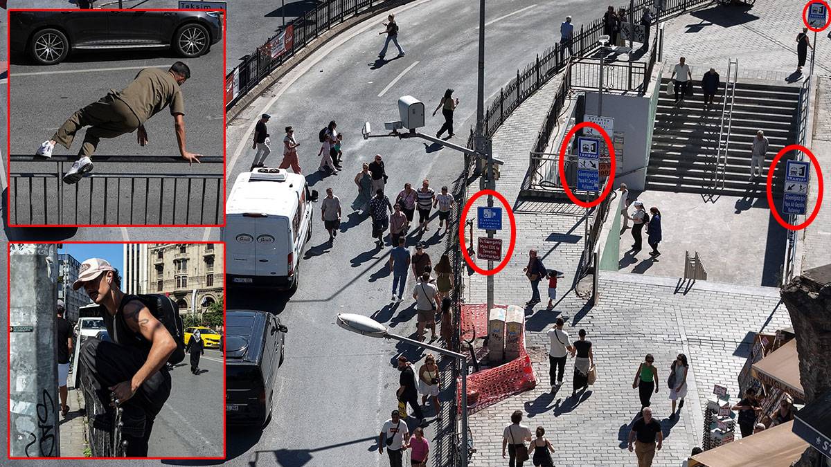 Tabelada yazana kimse uymuyor, demir bariyerlerden atlıyorlar
