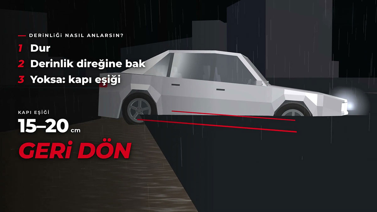 Su basan alt geçitlerden geçerken dikkat: 15 cm'den derinse riske girmeyin