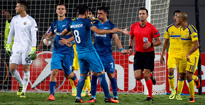 Maccabi Tel Aviv-Zenit maçı futbol tarihinde ender görülen geri dönüşe sahne oldu