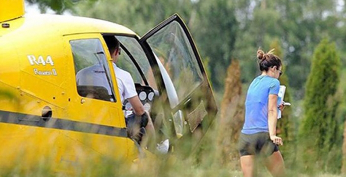 Anna Lewandowski ekmek 
almaya helikopterle gitti