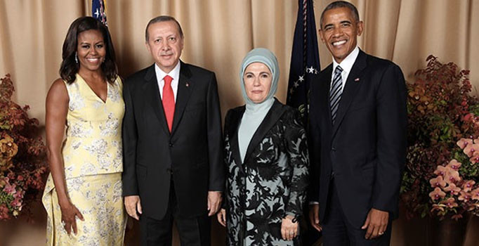 Obama ve Erdoğan çiftinden aile fotoğrafı
