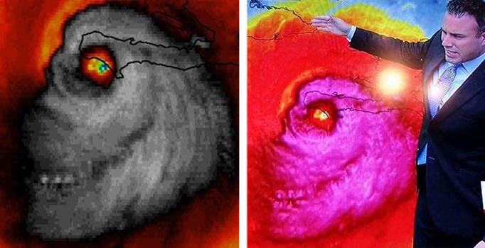 Matthew Kasırgası'nın uydu görüntüsü 'kuru kafa' şekline büründü