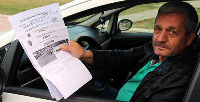 Edirne'de bir sürücüye 2 saniye arayla 611 lira trafik cezası kesildi