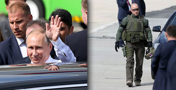 Putin'in güvenlik görevlileri dikkat çekti