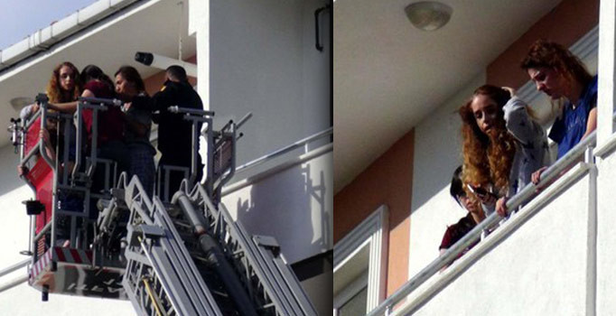 Çanakkale’de öğrencilerin kaldığı binada yangın paniğe neden oldu