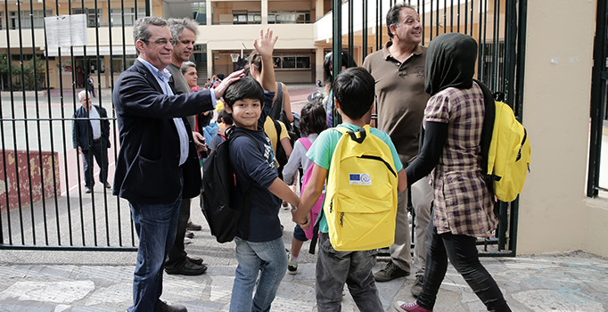 Yunanistan'da ders zili sığınmacı çocuklar için çaldı