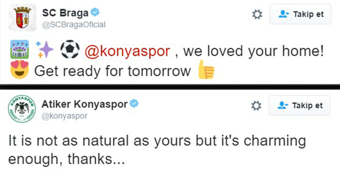 Braga ile Konyaspor sosyal medyada atıştı