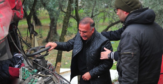 Kazada şoförü ölen patron gözyaşlarına boğuldu | Bursa haberleri