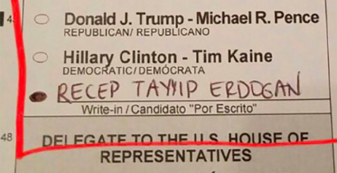 ABD seçimlerinde Erdoğan'a da oy çıktı!