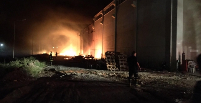 Strafor fabrikasında yangın