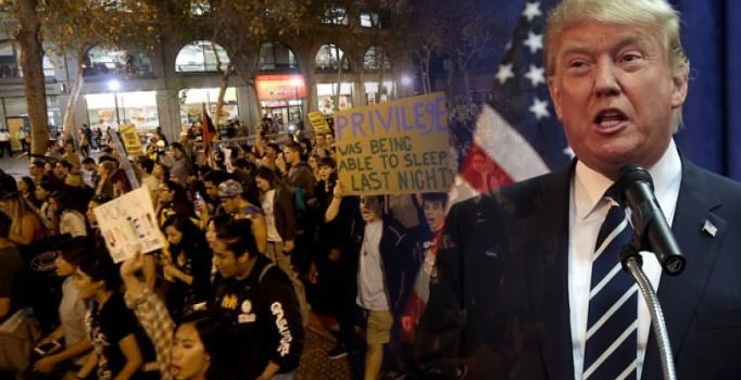 Trump kazandı halk sokaklara döküldü! ABD karıştı