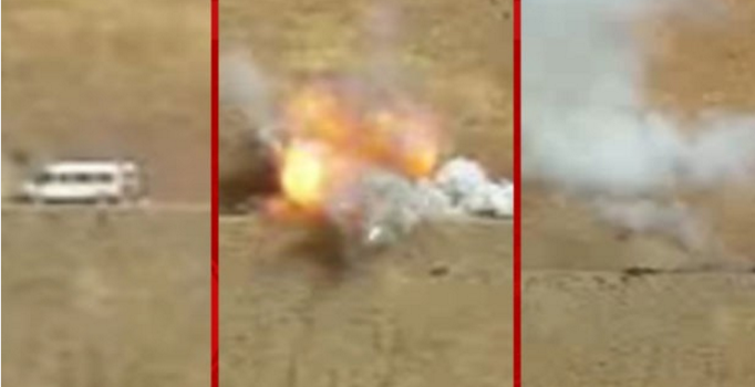 Van Gürpınar'da bomba yüklü minibüs imha edildi