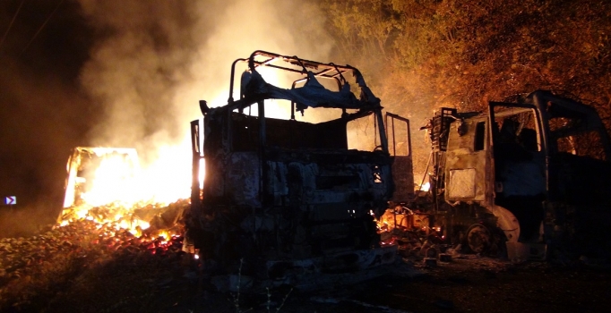 Demirtaş yakmayın dedi, 6 kamyon ve TIR'ı ateşe verdiler