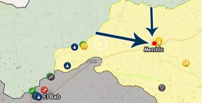 Menbic'e batıdan ve kuzeyden kuş uçuşu 20 kilometreden az kaldı