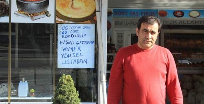 500 dolar bozdurana bedava yemek